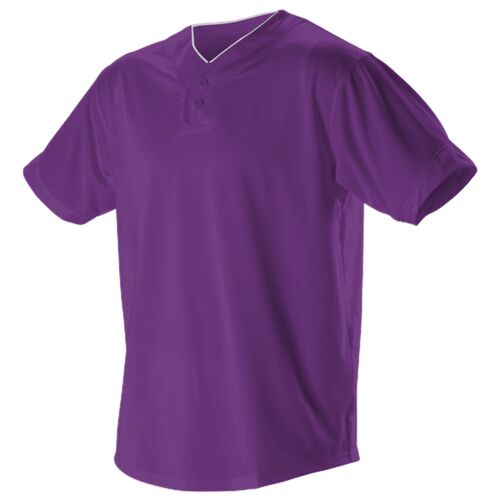 Men's Two Button Mesh Baseball Jersey With Piping Thumbnail